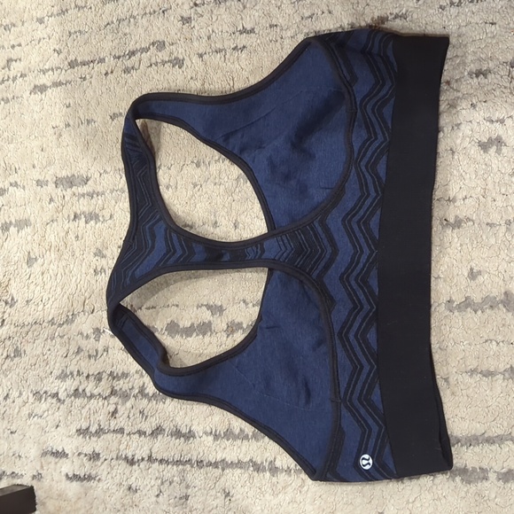 Lululemon Ebb & Flow Racerback Bra Reversible Heathered Deep Navy - Picture 5 of 10